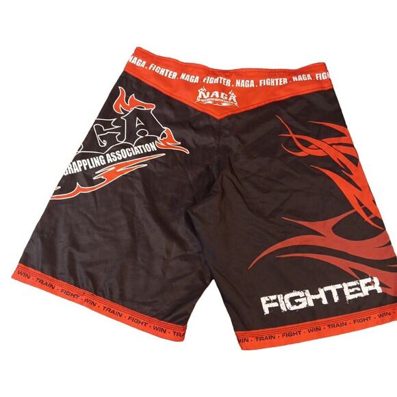 NAGA FIGHTER Board Shorts Men's Size 34 Black Red White Surf Swim Trunks READ - Picture 7 of 12